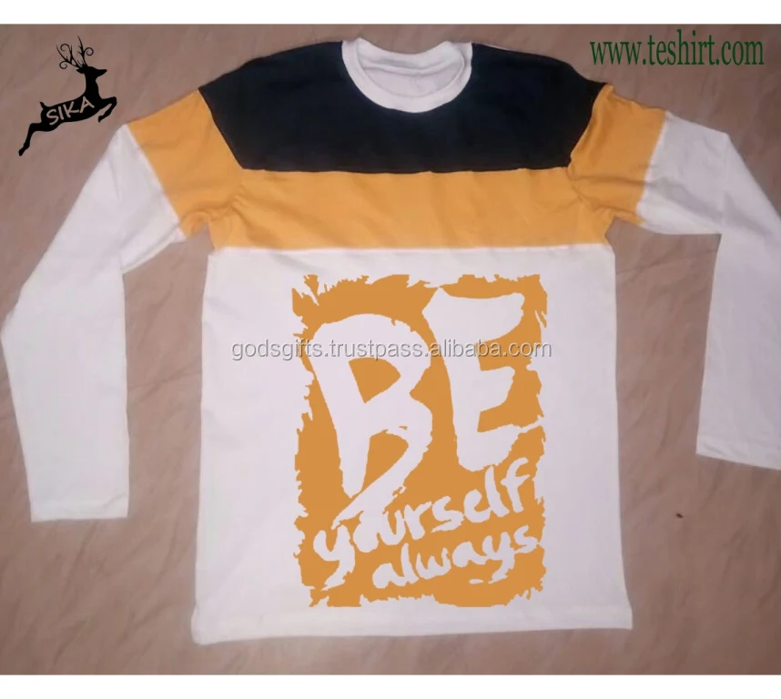 Latest Fashion 2018 direct factory sale Oem Round Neck long sleeve T-shirt garment wholesalers in tirupur Custom fashionable