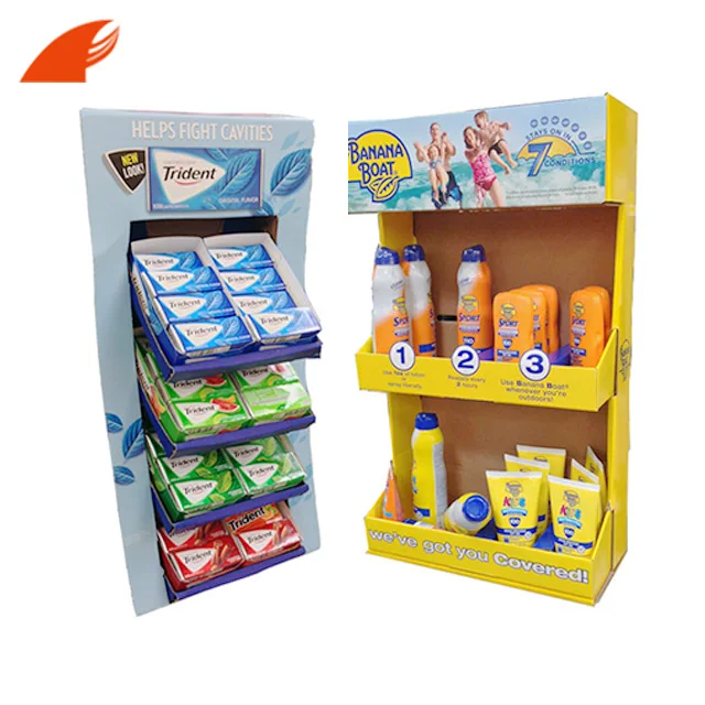 ECO-friendly Corrugated Cardboard POP Display Stands for Vitamin/Fiber Pharmacy Products Display