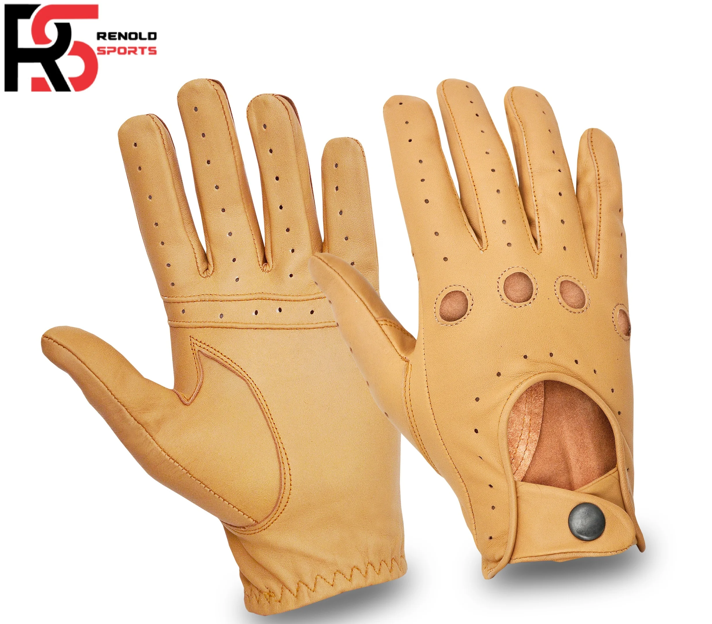 
WHOLESALE RATE CHEAP PRICE CUSTOM SIZE FULL LEATHER DRIVING GLOVES LONG LASTING LEATHER RETRO STYLE HALF FINGER l RENOLD SPORTS 