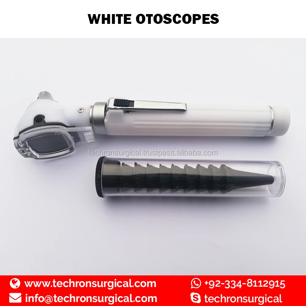 Fiber Optic LED Mini Otoscope White Color