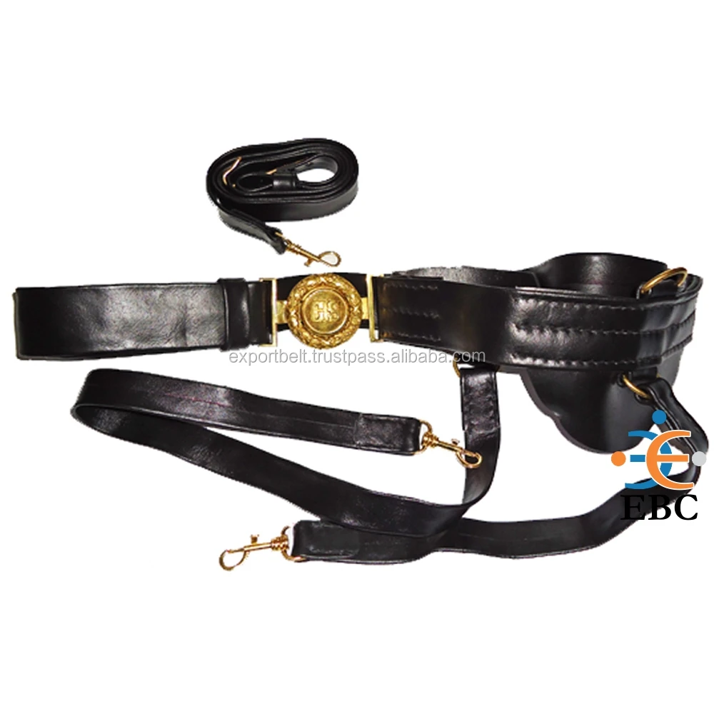 Vinyl PVC Ceremonial Belt Slings Customized Sword Belt & Sword Slings Gloss PVC Officers Pattern Ceremonial Sword Under Belt