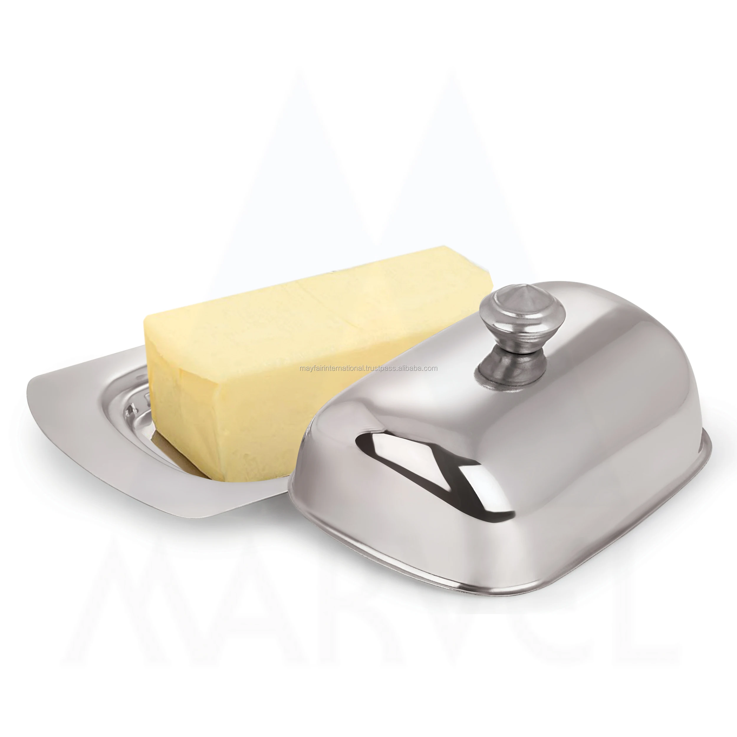 Hot Selling Kitchenware High Quality Stainless Steel Dome Shape Butter Dish With Cover