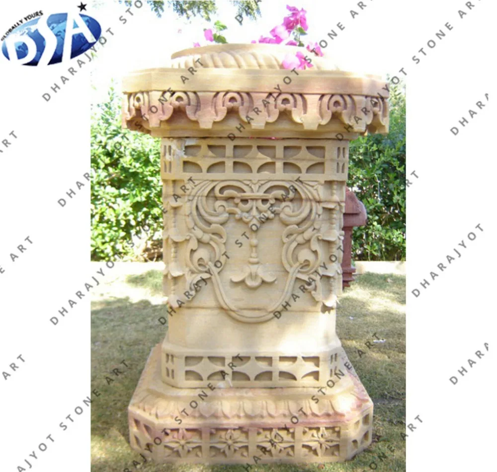 wholesale carved marble garden flower pots planters Polished Multicolor Granite Flower Pots indoor large white marble flower pot