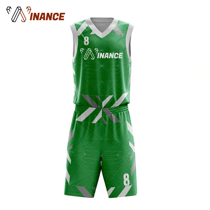 Wholesale 100% polyester custom reversible basketball uniform jersey set