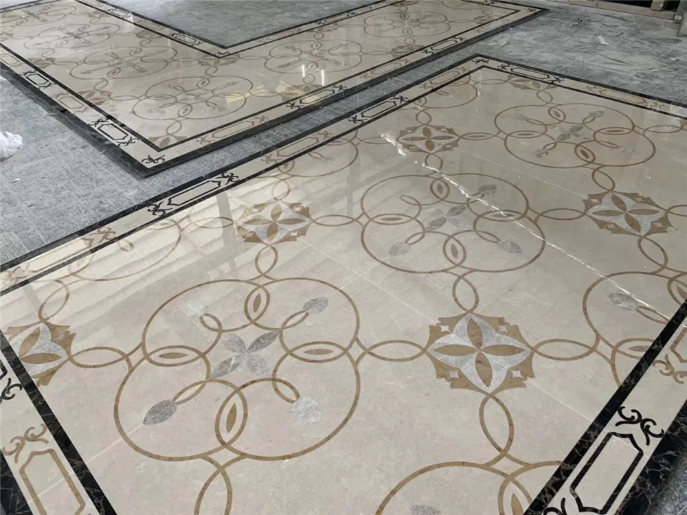Water jet foyer mosaic rectangle floor waterjet marble medallion sale