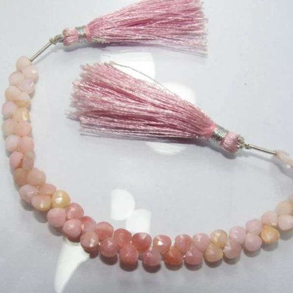 natural Pink Peruvian  Opal Pear Shape loose gemstone beads