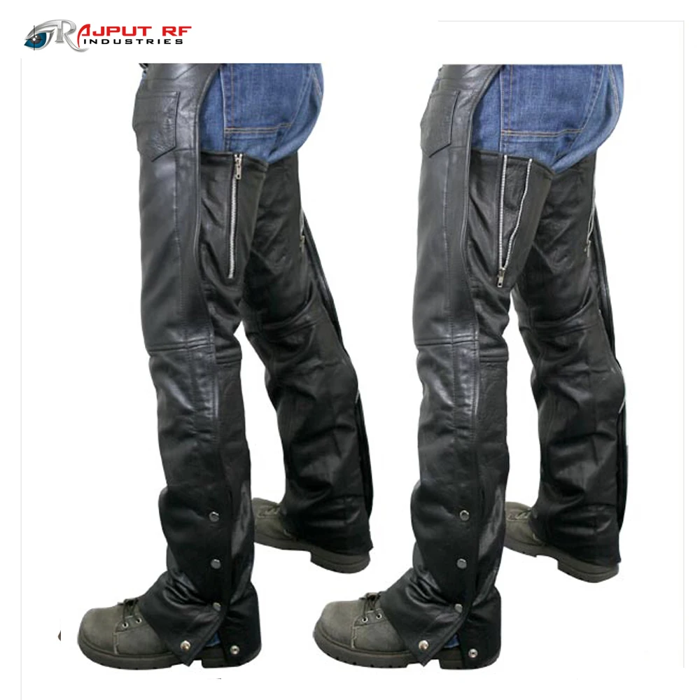 High Quality Motorbike Men Chaps Customized  durable Leather biker gear wholesale available all color