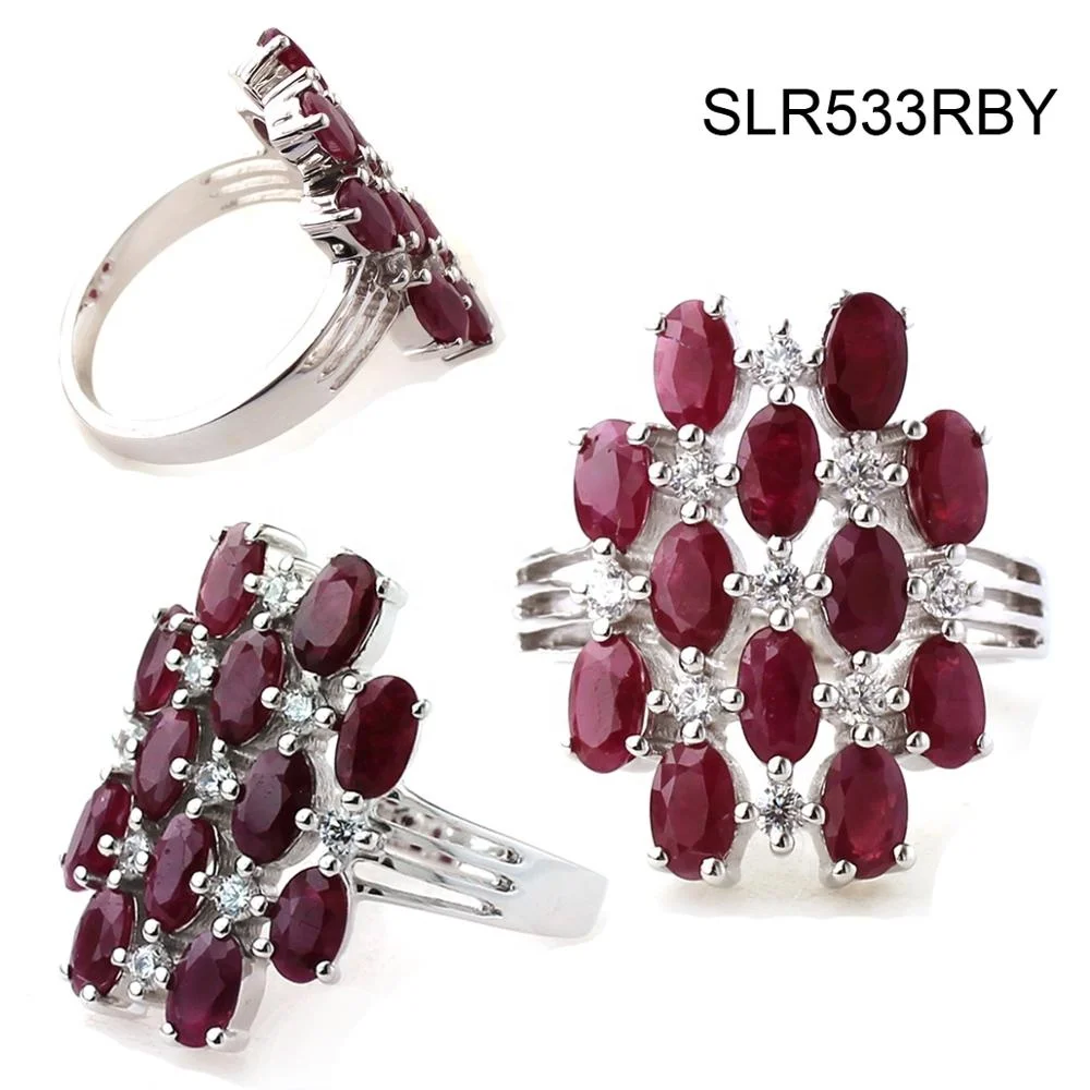 Beautiful Designer Ruby 925 Sterling Silver Master Piece Ring Ruby Gemstone Silver Rings for Females