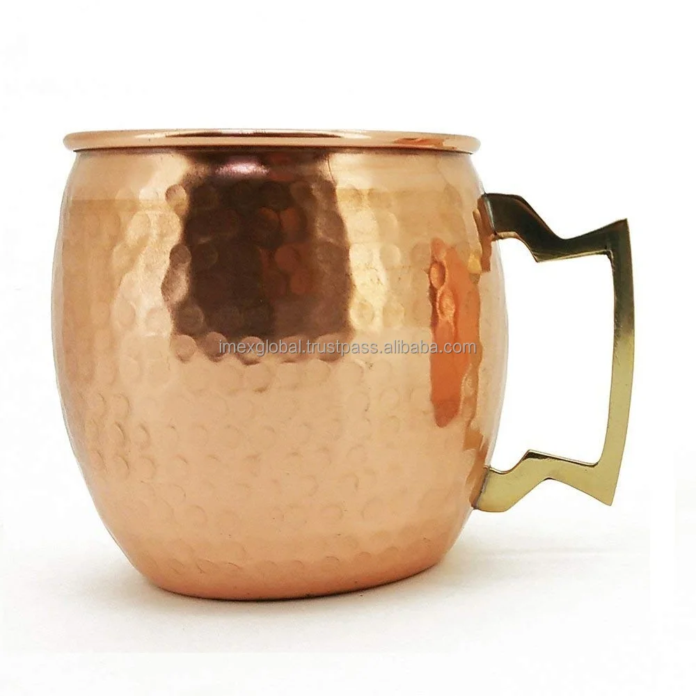 PURE SOLID COPPER MUG FOR MOSCOW MULE HIGH QUALITY AND  BEST MANUFACTURING IN CHEAP PRICE METAL  MUG FOR HOME AND HOTEL