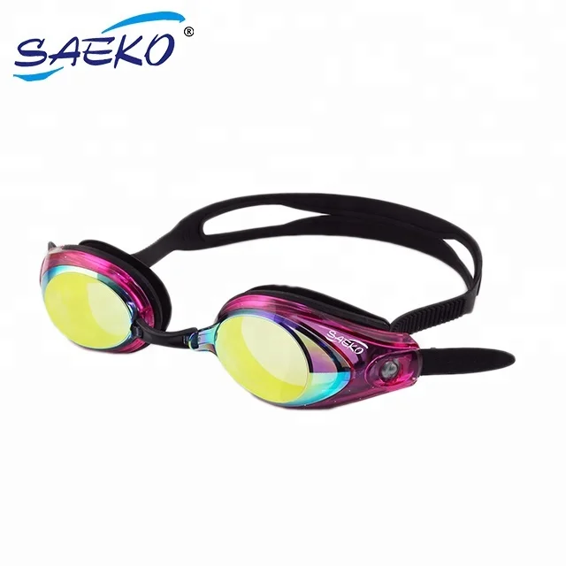 SAEKO Wide Vision Mirror Lenses UV protection Silicone Swimming Goggles Adult