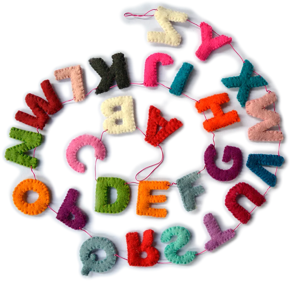 100%Woolen Felt Handmade Alphabet Garland Nepal