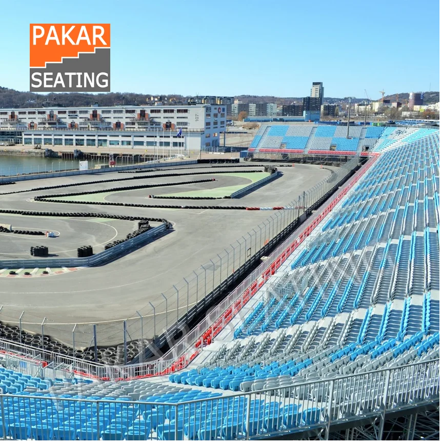 Portable Outdoor grandstand  Seating on Aluminum & Steel Scaffolding for Indoor Sports Stadiums & Schools