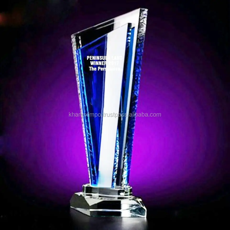 Award Trophy Beautiful Crystal Sports Souvenir Modern Sandblasting Can Be Customized by Laser Works Print