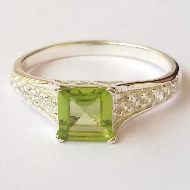 Best Selling Classic Design Color Moissanite Stone Amethyst Citrine Peridot Gemstone in 925 Sterling Silver Rings