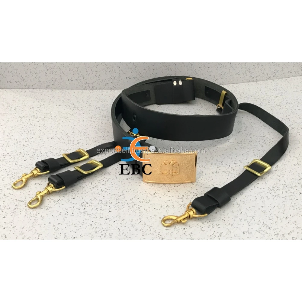 Vinyl PVC Ceremonial Belt Slings Customized Sword Belt & Sword Slings Gloss PVC Officers Pattern Ceremonial Sword Under Belt