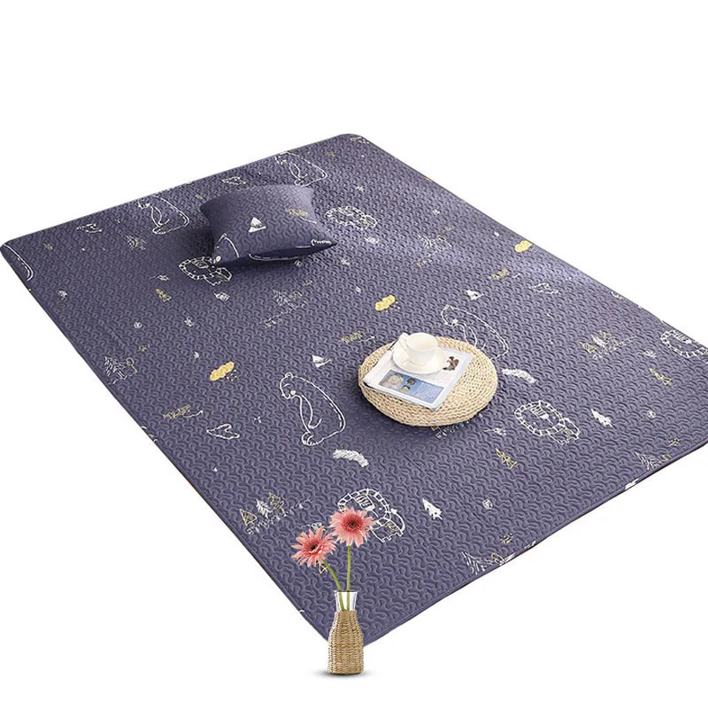 
Nordic Bear Printed Cotton Quilted Custom Size Floor Mat 