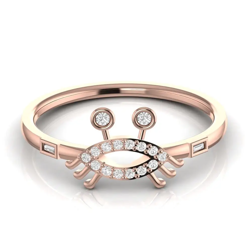 Symbolic Natural Diamond Ring 18kt Yellow White Rose Gold 1.63 Grams Jewelry