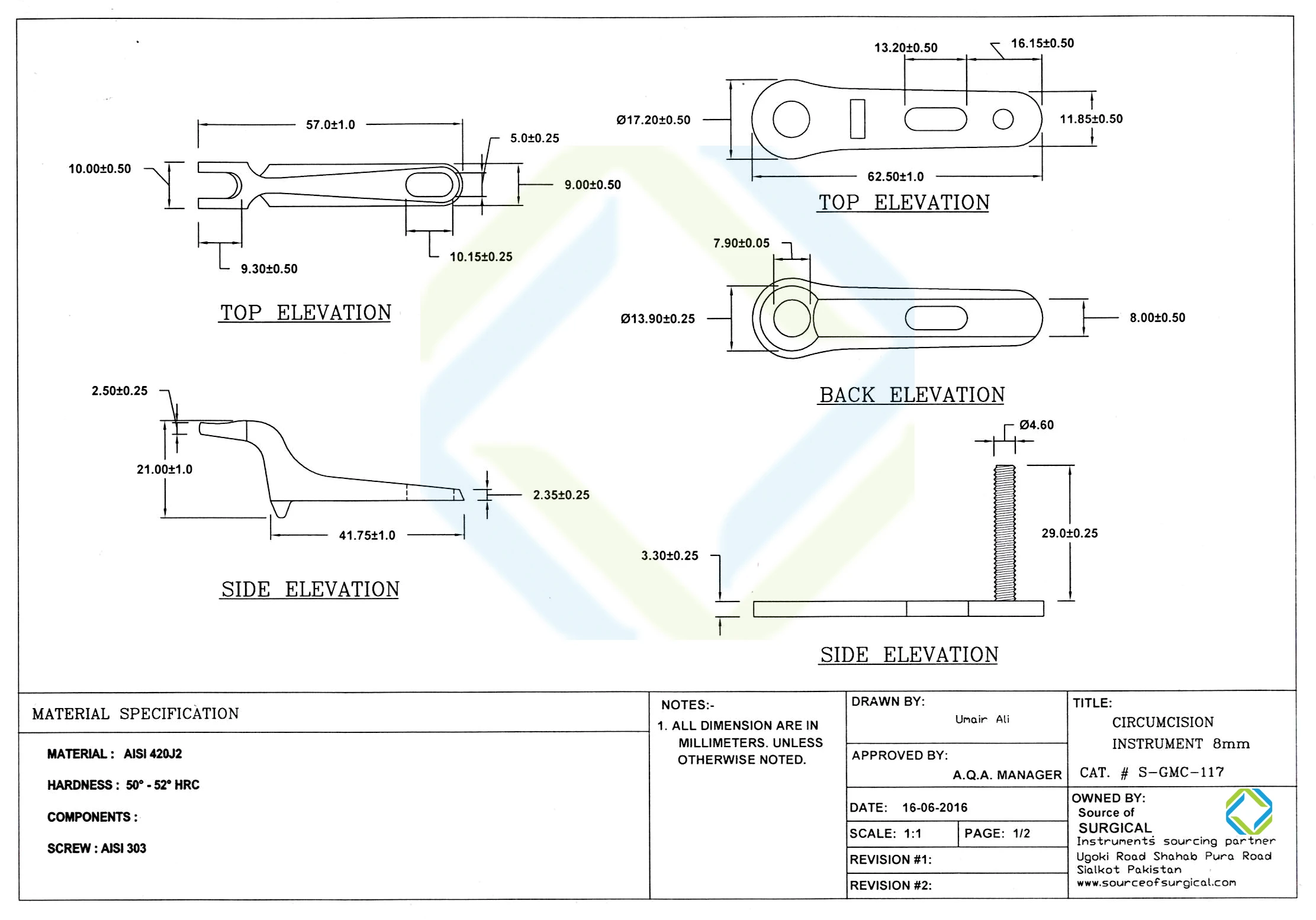 Gomco Circumcision Clamp