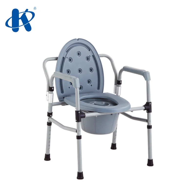 human patient handicap toilet chair Folding Powder Coated Steel Commode Chair KY815