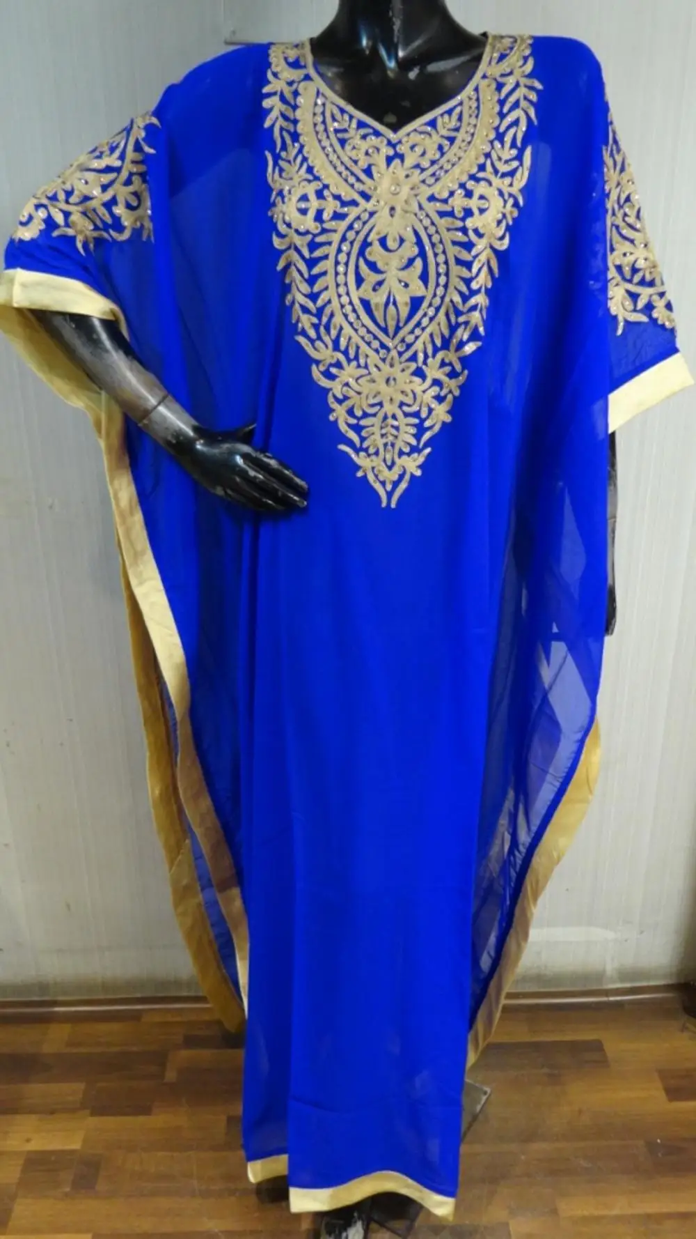 Beautiful Islamic Farsha Muslimah Abaya, Jalabiya Clothes Light Blue Turkish Style Moroccan