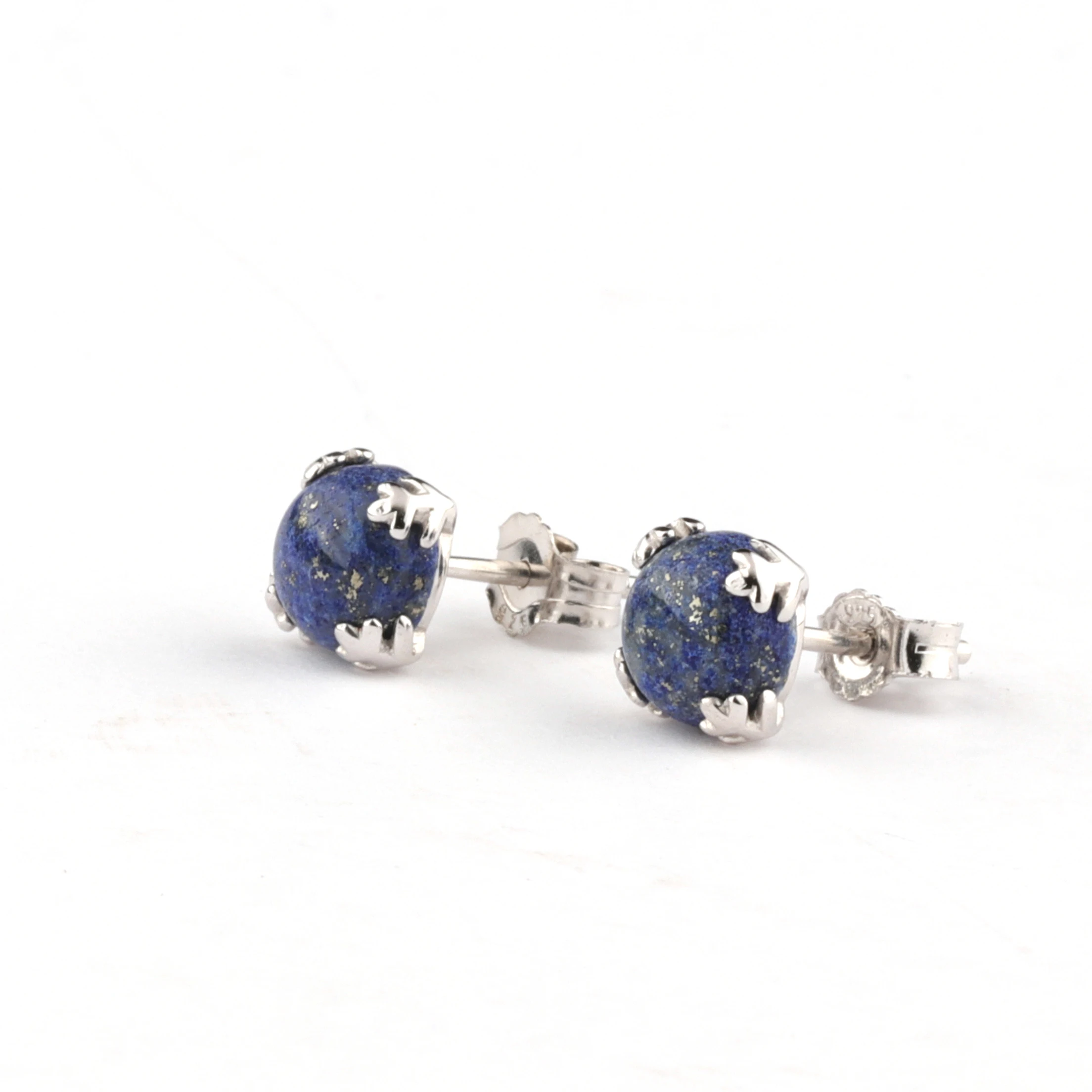 925 Sterling Silver Rhodium Plated earrings gemstone jewelry snowflake lapis lazuli earrings for women