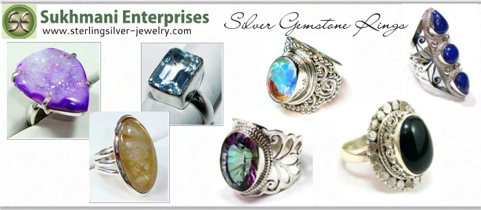 925 Sterling Silver Jewelry Amethyst Rings