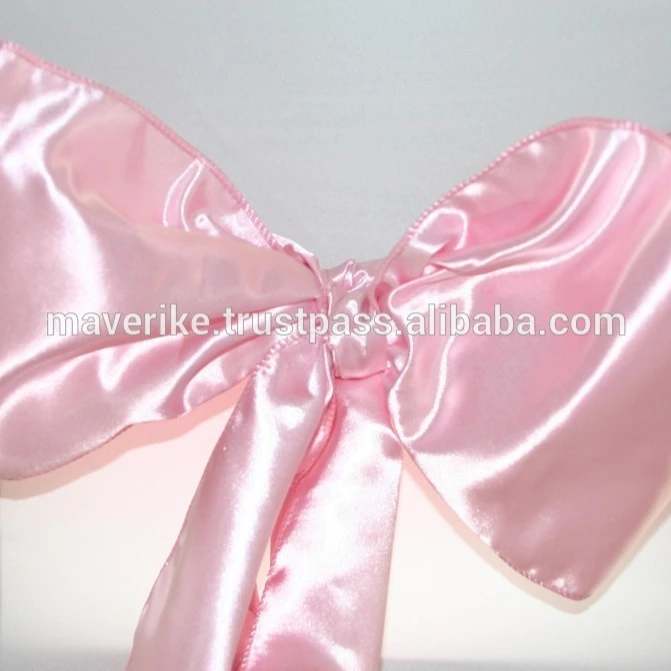 Wedding Satin Chair Sashes Bands Ribbon Fabric for Banquet Party Hotel Restaurant Pink Chair Covers Wedding Decoration
