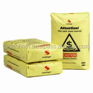 High Strength Laminate High Quality Both Side BOPP Film Printed Cement Packaging Sacks