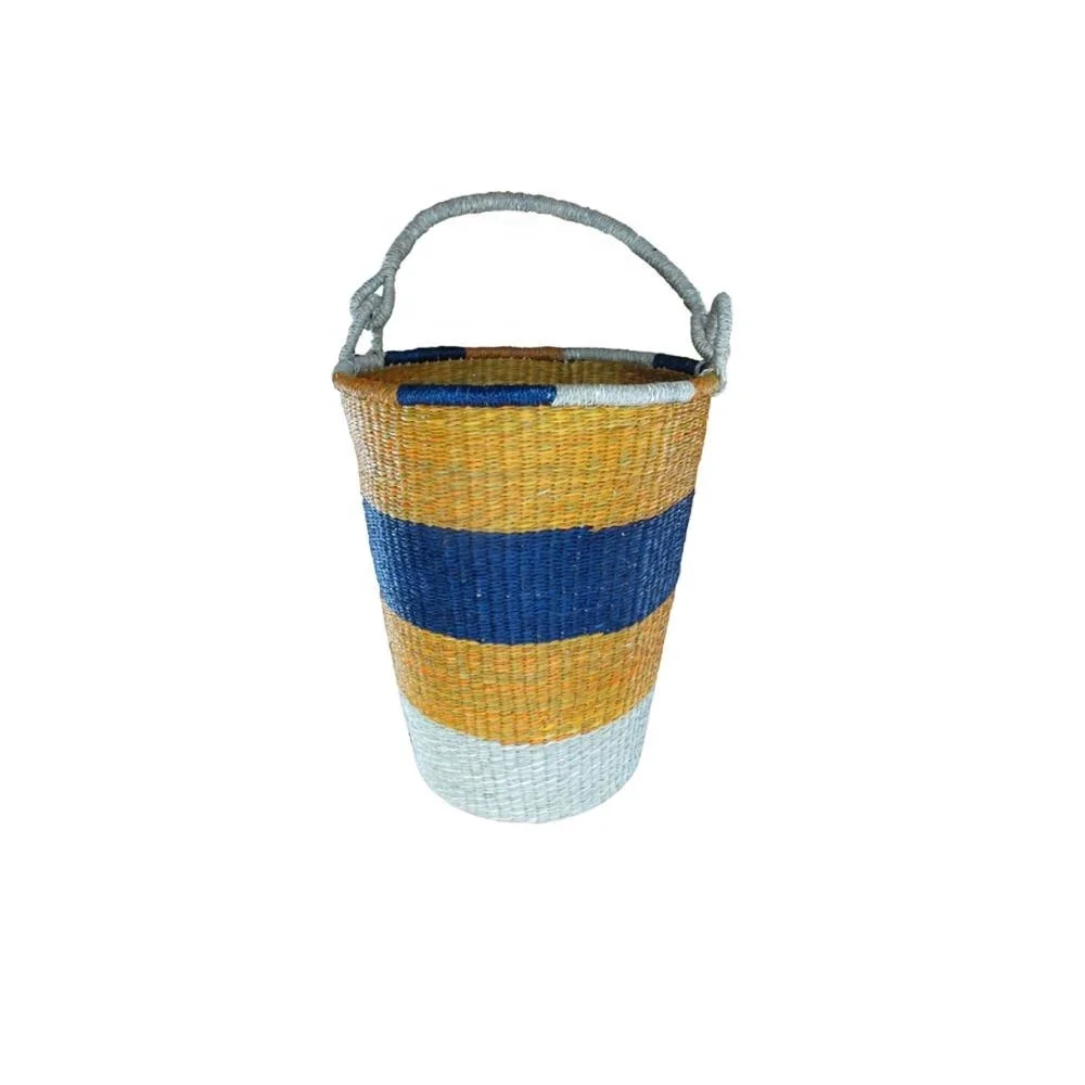 Wholesale New design colorful eco-friendly woven seagrass basket hand woven storage basket seagrass lady bag and handbag