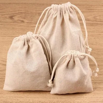 High Quality Cotton Muslin Bags  Cotton Jewelry Pouch  Cotton Muslin Pouch