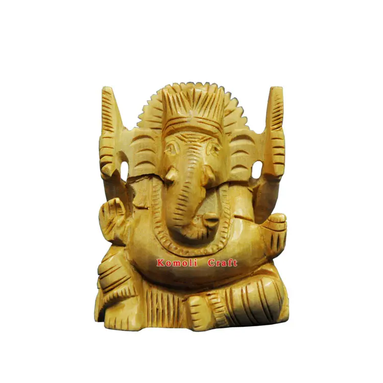 Large wood carving Ganesha Statue handmade wedding favor