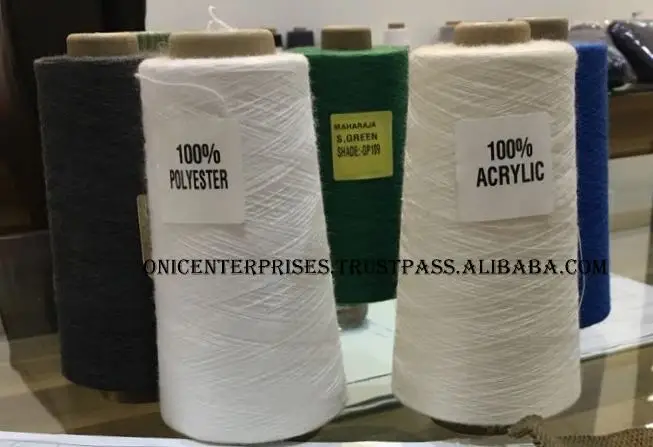 100 полиэфирная переработанная пряжа, акриловая пряжа, меланжевая пряжа-одна организация-все пряжи и все компоненты