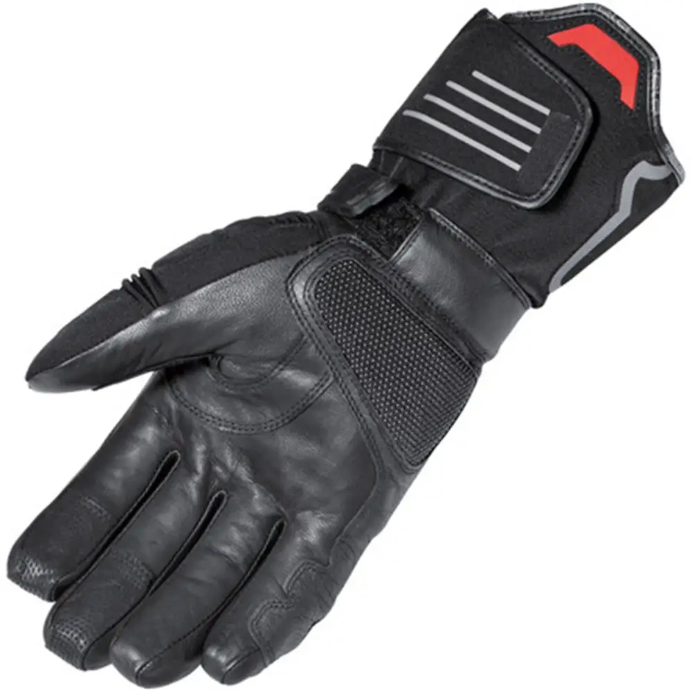 black leather motorcycle gloves