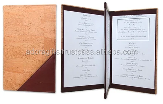 Hard menu cover / wood menu cover / wholesale leather menu cover
