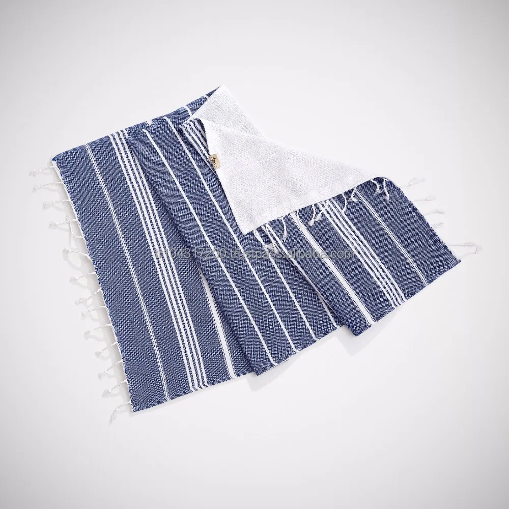 Double Sided Mini Kikoy Hammam Turkish Towel with Terry Towel