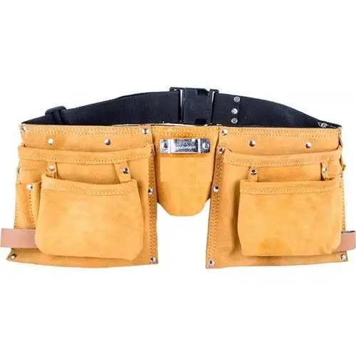 Cow Split Leather Garden Tools Packaging Multi Pocket Electrical Hand Tool bag