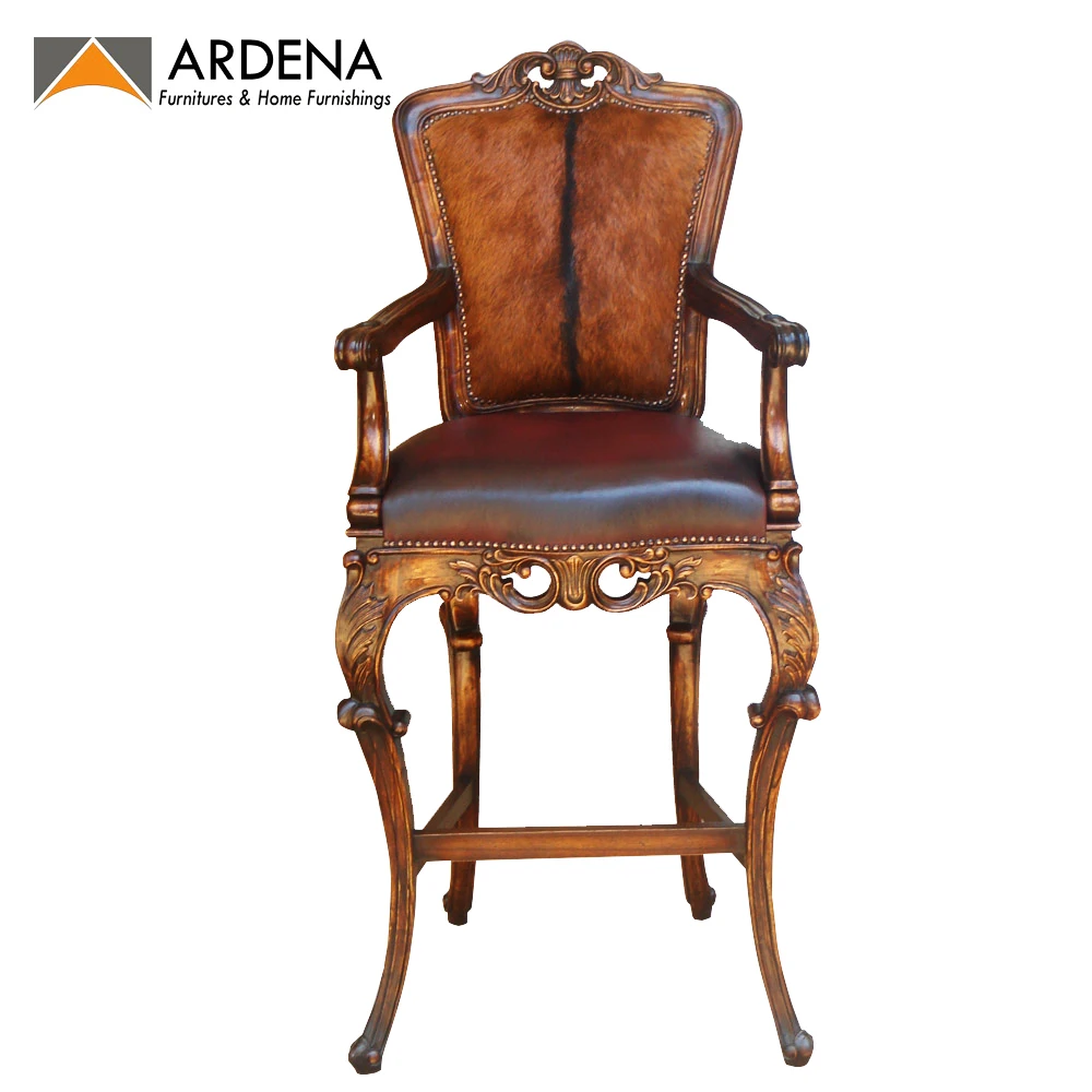 Stool Chair Wood from Solid Wholesale Antique Mid Century High Bar Durable Elegant Commercial Furniture Night Club Furniture T/T