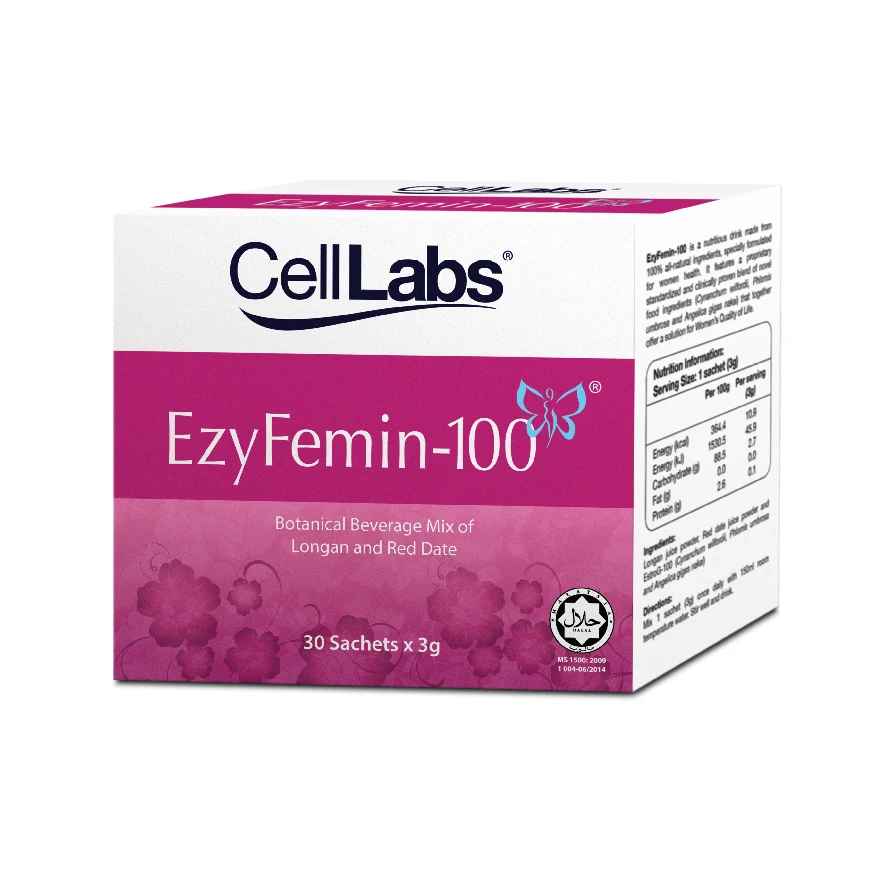 
Malaysia Jakim Halal EzyFemin-100 Menopause Plant Extract Drink 