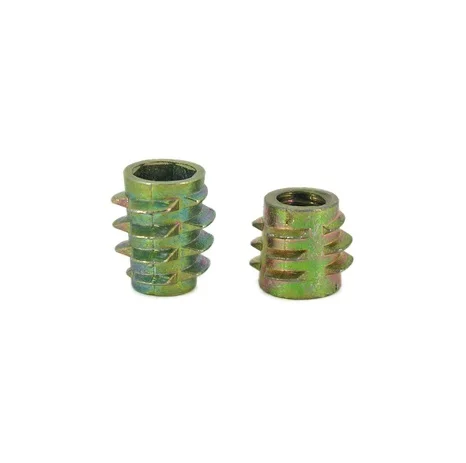Hex thread insert nut for wood furniture insert molding