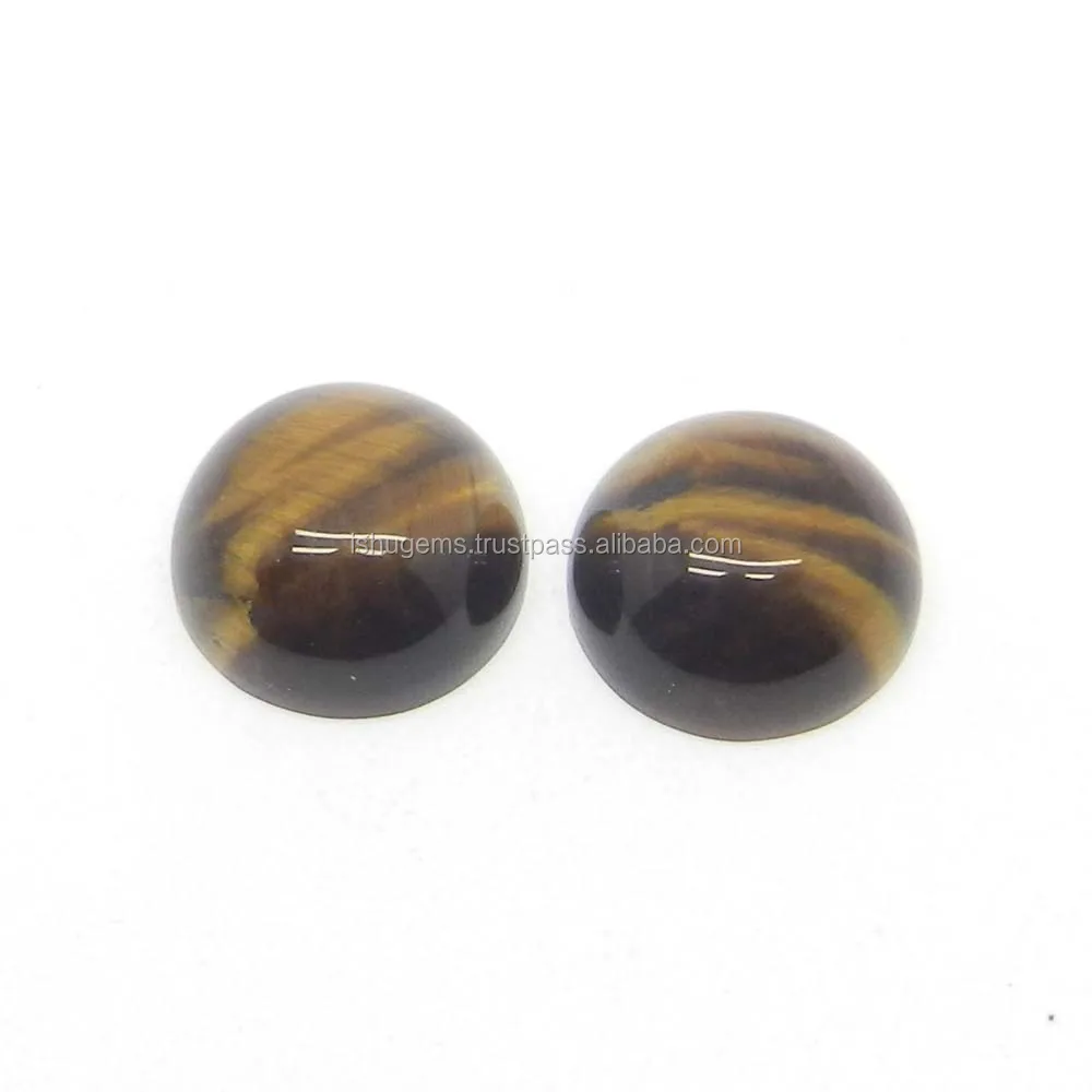 Trendy Collection Genuine Tiger Eye 10mm Round Cabochon 4.20 Cts Loose Gemstone For Jewelry Making
