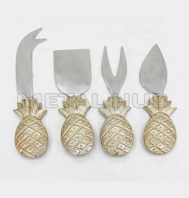 Stainless Steel Cast metal Handle Cheese Knives Set, Stainless Steel Cheese Set With Casting Handle
