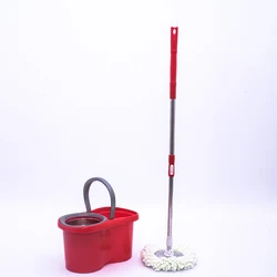 2022 Hot Selling Free Sample Red Color Easy Use Cleaning 360 Magic Spin Rotating Floor Mop And Bucket Set System