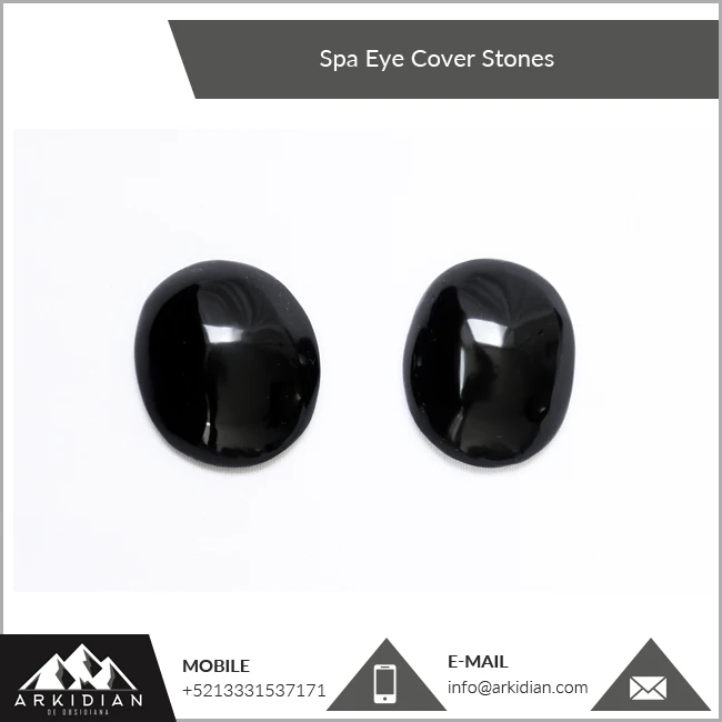 Glossy Finish Eye Cover Obsidian Stone for Spa New Arrival