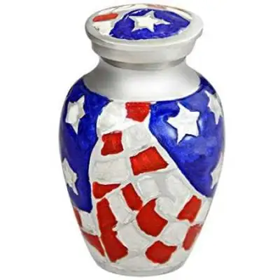 Классические похоронные урны для кремации домашних питомцев с американским флагом в стиле погребания металлические латунные/алюминиевые