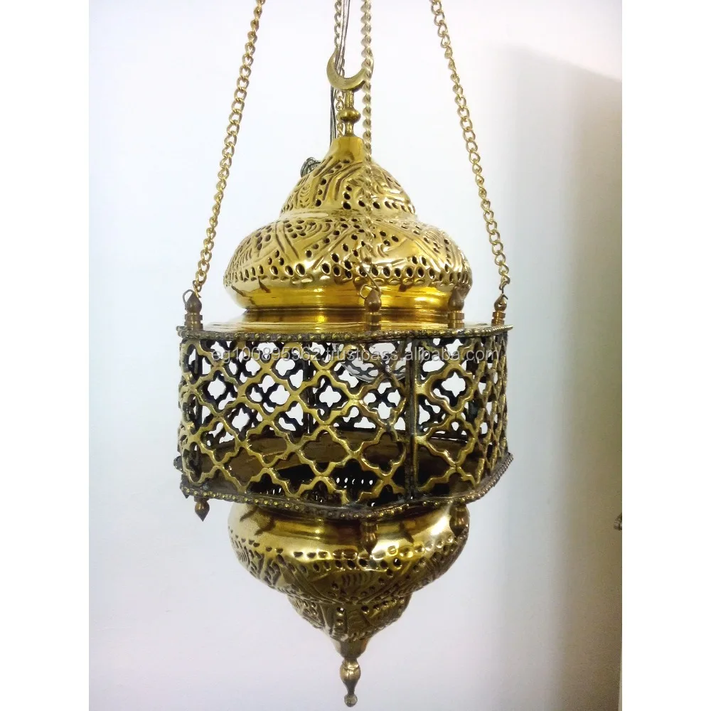 BR95 Net Cast Brass Art Deco Lamp / Lantern