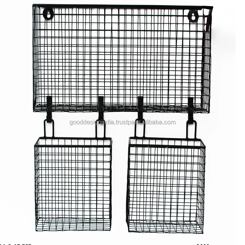 Metal wire basket ,laundry , kitchen storage, accessories,wall hanging basket with pockets
