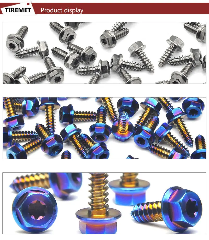 M5 x 15mm GR5 Titanium Alloy Self Tapping Flange head Torx Screws Bolts For Motorcycle