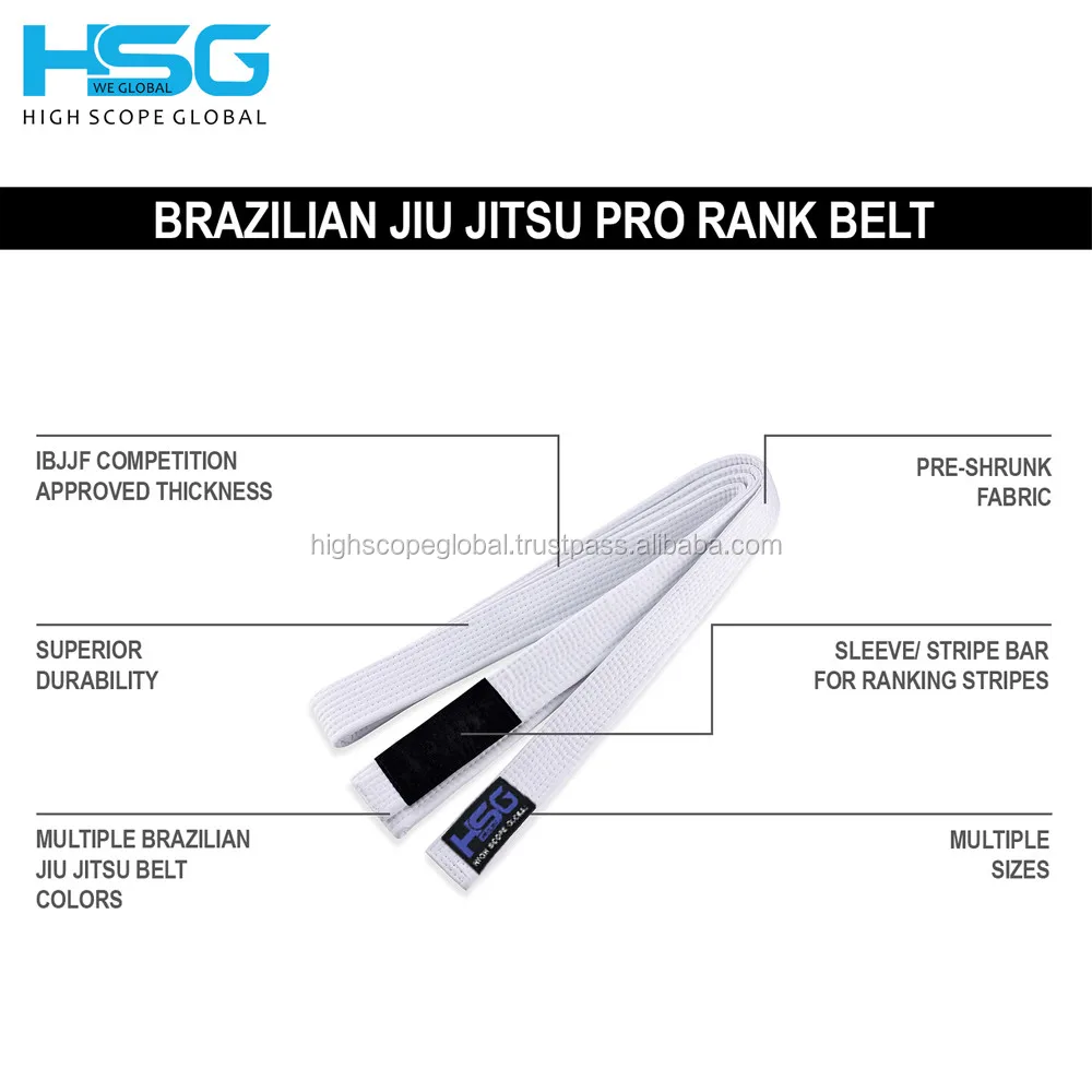 Jiu Jitsu Belt Kids Bjj Gi Belts 100% Cotton Martial Arts Ranking