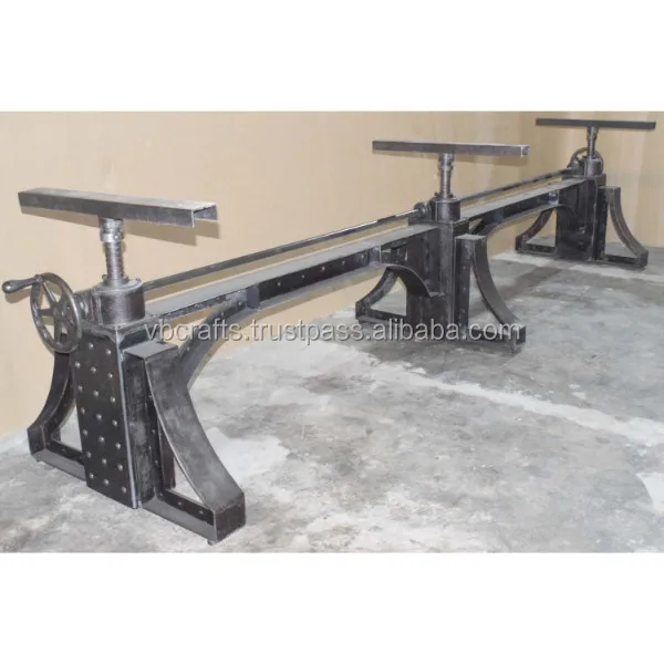 Metal Riveted Crank Mechanism  Hand Lifting Adjustable Extra Long Wedding Party Restaurant Cafe Banquet Dining Table Base