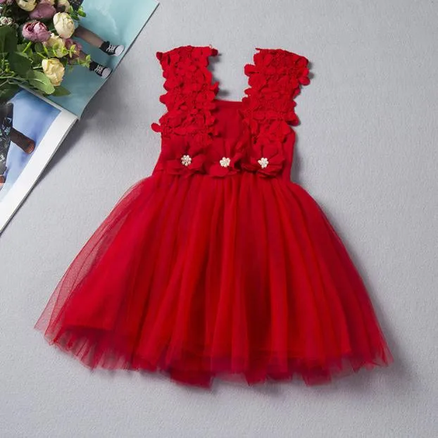 cy50251a  Baby Girls Party Dresses Children Sleeveless Kids Party Wear Dresses